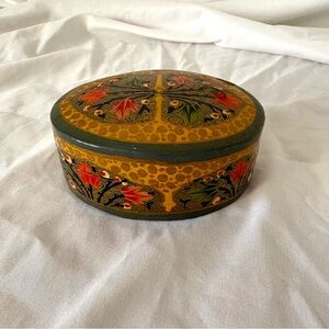 Vintage wooden painted trinket jewelry box storage home decor